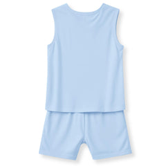 minicult Kids Matching Cotton Vest and Shorts coords with cute animal Prints(Giraffe)