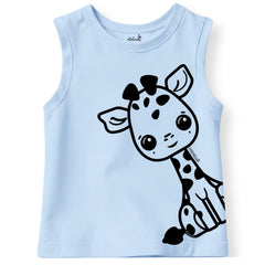 minicult Kids Matching Cotton Vest and Shorts coords with cute animal Prints(Dino Combo) Pack of 2