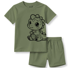 minicult Matching CottonTshirt and Shorts coords with cute animal Prints(Giraffe Combo 2)(Pack of 2)