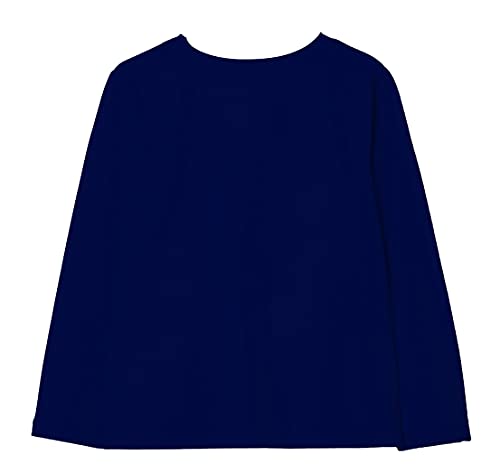 minicult Cotton Printed Full Sleeve T Shirts for Girls (Pack of 1) (Dark Blue 1)