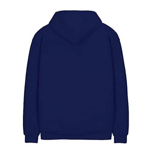 minicult Cotton Printed Hoodie for Boys and Girls Ideal for Light Winter ( Pack of 1) (Dark Blue)