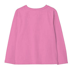 minicult Cotton Printed Full Sleeve T Shirts for Girls (Pack of 1) (Pink 1)