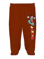 Disney by Minicult Mickey Mouse Footed Pajama Pants For Baby Boys And Girls Pack of 2- Maroon