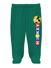 Disney by Minicult Mickey Mouse Footed Pajama Pants For Baby Boys And Girls Pack of 3- Green