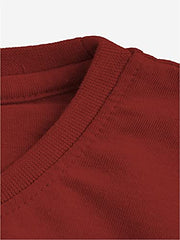 minicult Cotton Printed T Shirts for Boys(Pack of 1) (Maroon)