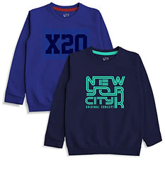 minicult Cotton Printed Sweatshirts for Boys and Girls Ideal for Light Winter( Pack of 2)(NYC)