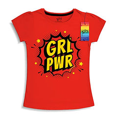 minicult Girls Half sleeves Cotton T-shirt with Cute Prints and Colorful (Yellow)(Pack of 3)