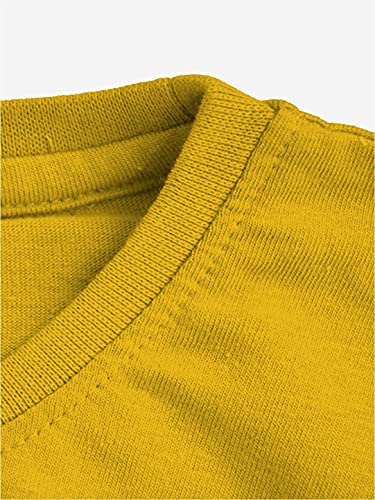minicult Cotton Printed T Shirts for Boys(Pack of 1)(Yellow)