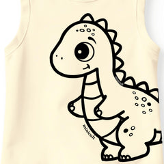minicult Kids Matching Cotton Vest and Shorts coords with cute animal Prints(Dino)