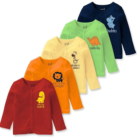 minicult Baby Boy's & Baby Girl's Jhabla T-Shirt (Pack of 5) (Multicolored)