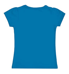 minicult Girls Half sleeeves Cotton Tshirt with Cute Prints and Colorfull (B007)(Pack of 2) Light Blue