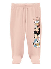 Disney by Minicult Mickey Mouse Footed Pajama Pants For Baby Boys And Girls Pack of 3- Pink