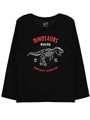 minicult Cotton Printed Full Sleeve T Shirts for Boys(Pack of 2)(Grey 1)