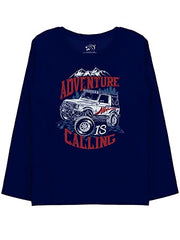 minicult Cotton Printed Full Sleeve T Shirts for Boys(Pack of 2)(Maroon 3)