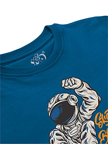 minicult Cotton Printed Full Sleeve T Shirts for Boys(Pack of 1)(Blue 1)