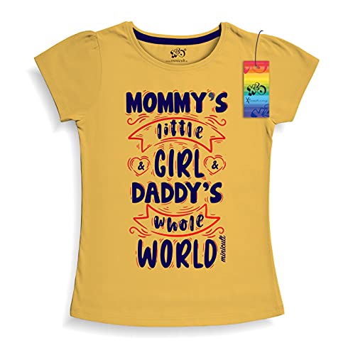 minicult Girls Half sleeeves Cotton Tshirt with Cute Prints and Colorfull (B014)(Pack of 2) Mint