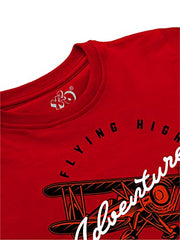 minicult Cotton Printed Full Sleeve T Shirts for Boys(Pack of 1)(RED 1)