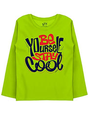 minicult Cotton Printed Full Sleeve T Shirts for Boys(Pack of 2)(Green 1)