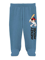 Disney by Minicult Mickey Mouse Footed Pajama Pants For Baby Boys And Girls Pack of 3- Blue1