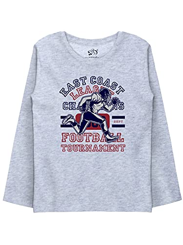 minicult Cotton Printed Full Sleeve T Shirts for Boys(Pack of 1)(Grey 1)